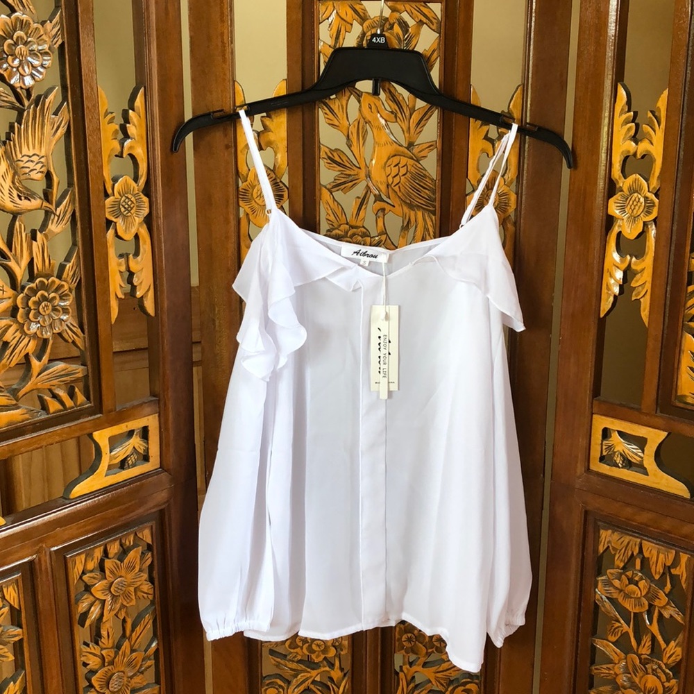 NWT Aibrou Flowy Off The Shoulder Top Size S